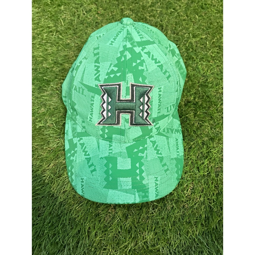 Hawaii Rainbow Warriors NCAA Green All Over Print Adjustable Hat KOP Distributor